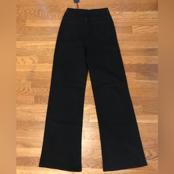 NWT Black rhinestone high waist wide/straight leg jeans size 5 - Picture 8 of 14